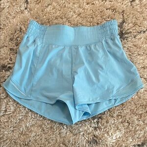 Lululemon Athletica Light Blue Hotty Hot Shorts VGUC size 6
